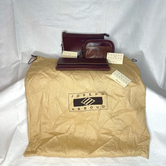 Joseph Abboud Brown Italian Genuine Leather Set - Pouch, Wallet, Coin Purse 🤎 - Picture 2 of 14